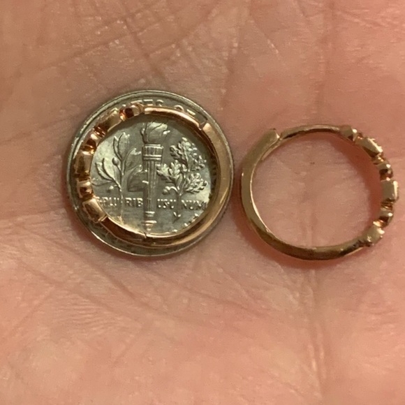 10K Rose Gold & Diamonds Double Click Earrings New - Picture 10 of 15